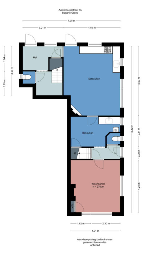 Plattegrond: Achterdorpsstraat 55, Renkum