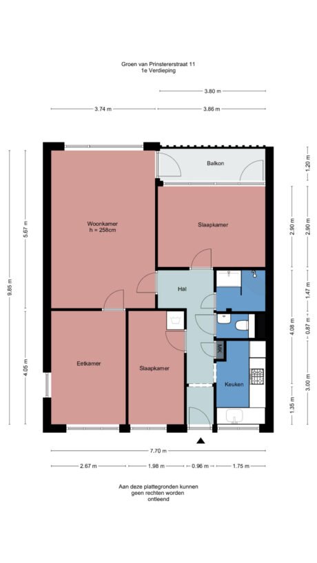 Plattegrond: Groen van Prinstererstraat 11, Wageningen