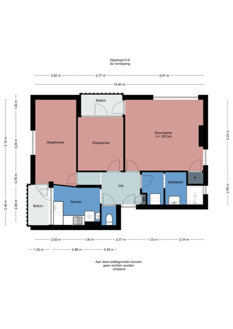 Plattegrond: Dijkstraat 6III, Wageningen