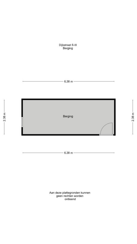 Plattegrond: Dijkstraat 6III, Wageningen