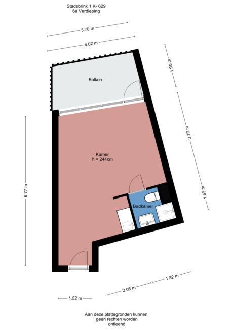 Plattegrond: Stadsbrink 1K 629, Wageningen