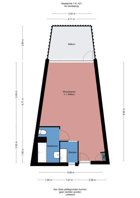 Plattegrond: Stadsbrink 1K 431, Wageningen