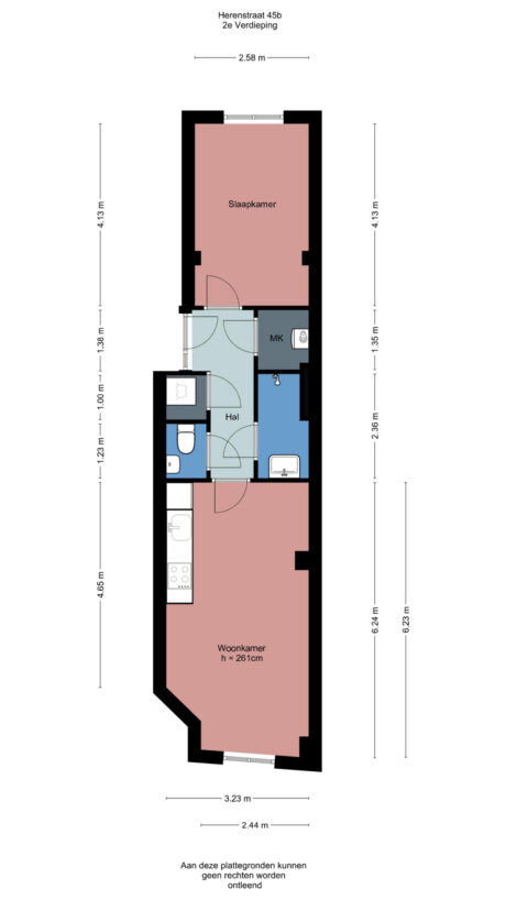 Plattegrond: Herenstraat 45B, Wageningen