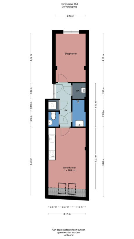Plattegrond: Herenstraat 45D, Wageningen