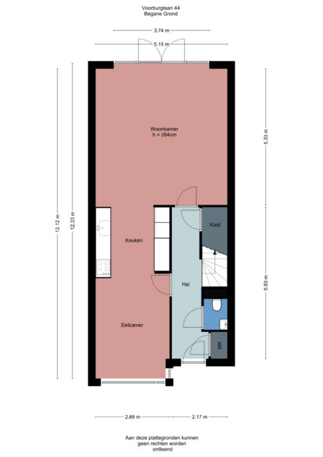 Plattegrond: Voorburglaan 44, Wageningen