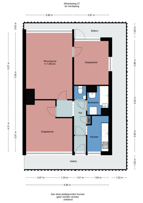 Plattegrond: Albardaweg 27, Wageningen