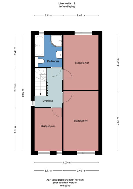 Plattegrond: Uiverweide 12, Wageningen