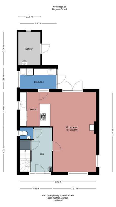 Plattegrond: Kerkstraat 21, Renkum