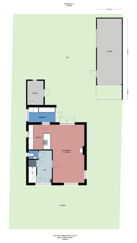 Plattegrond: Kerkstraat 21, Renkum