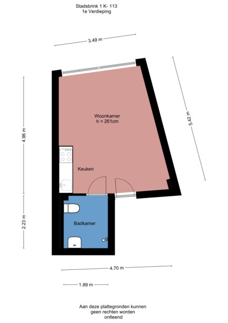 Plattegrond: Stadsbrink 1K 113, Wageningen