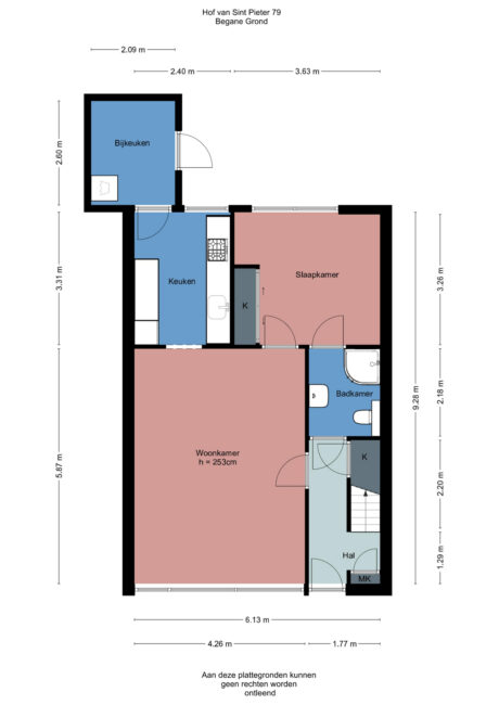 Plattegrond: Hof van Sint Pieter 79, Bennekom