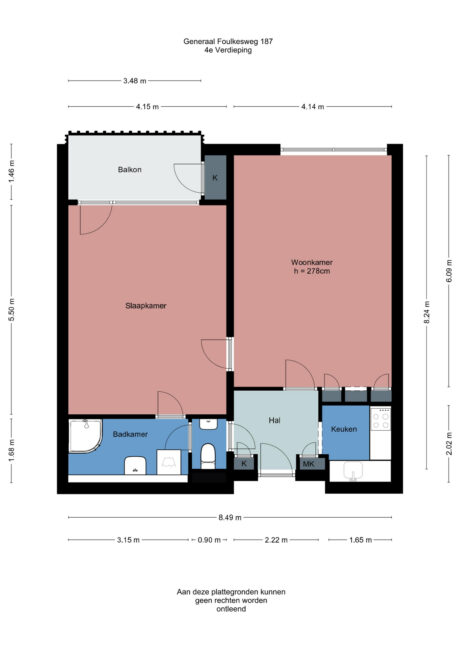 Plattegrond: Generaal Foulkesweg 187, Wageningen