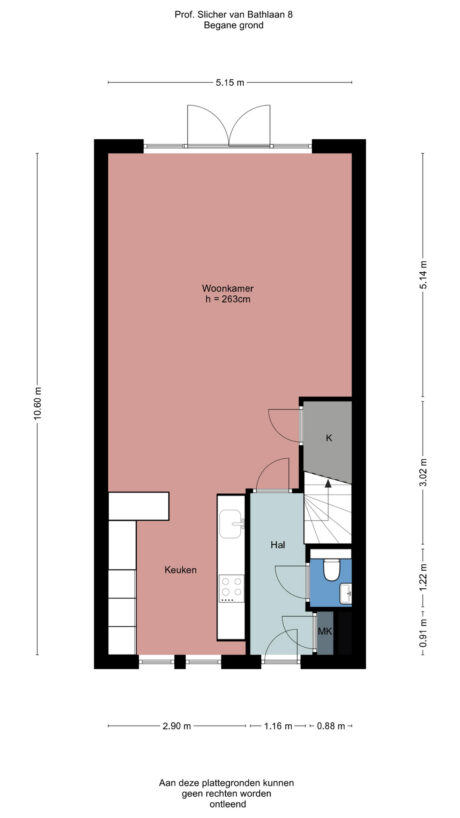 Plattegrond: Prof. Slicher van Bathlaan 8, Wageningen