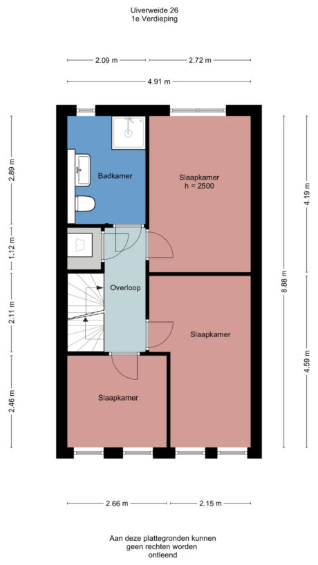 Plattegrond: Uiverweide 26, Wageningen