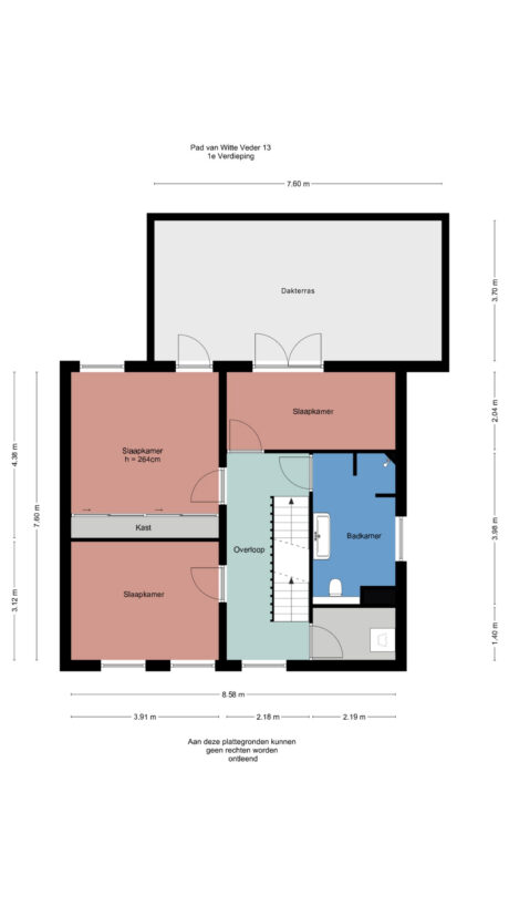 Plattegrond: Pad van Witte Veder 13, Wageningen
