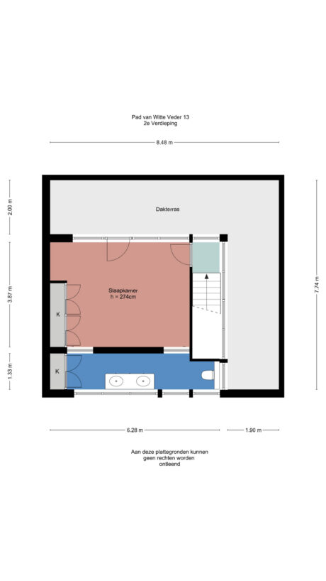 Plattegrond: Pad van Witte Veder 13, Wageningen