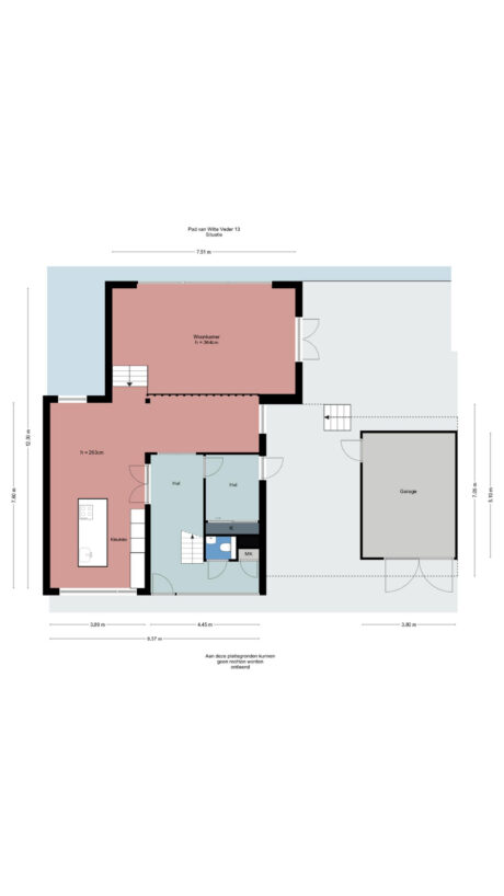 Plattegrond: Pad van Witte Veder 13, Wageningen