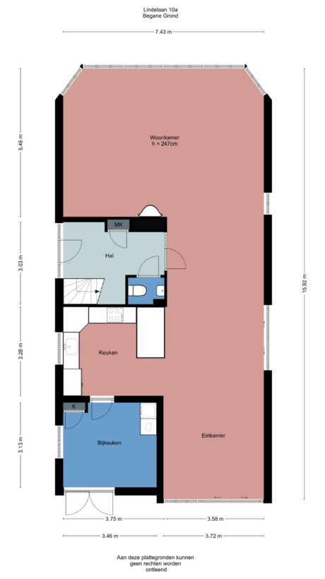 Plattegrond: Lindelaan 10A, Renkum