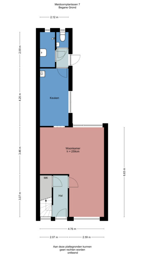 Plattegrond: Meidoornplantsoen 7, Wageningen