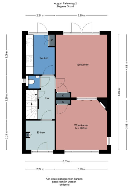 Plattegrond: August Faliseweg 2, Wageningen