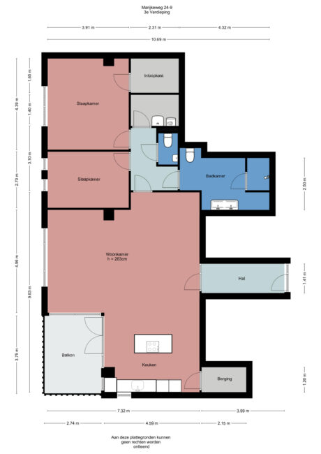 Plattegrond: Marijkeweg 24-9, Wageningen
