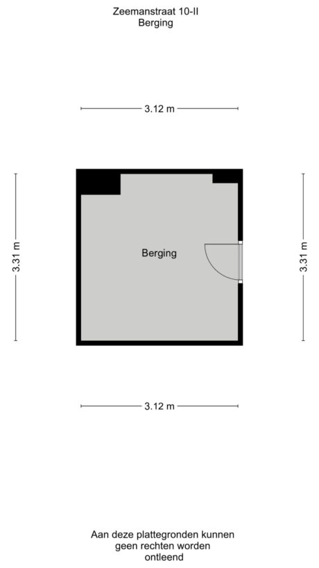 Plattegrond: Zeemanstraat 10II, Wageningen