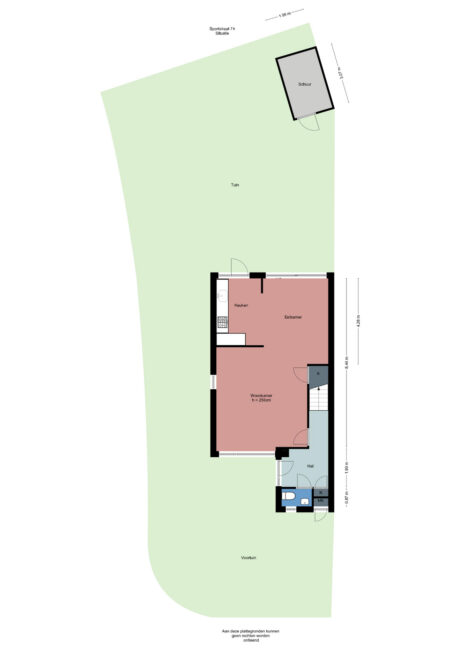Plattegrond: Sportstraat 74, Wageningen