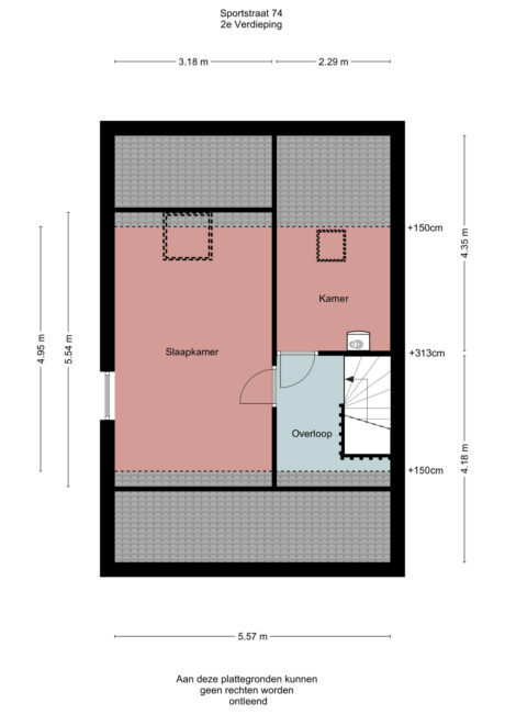 Plattegrond: Sportstraat 74, Wageningen