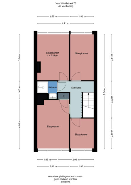 Plattegrond: Van ’t Hoffstraat 73, Wageningen