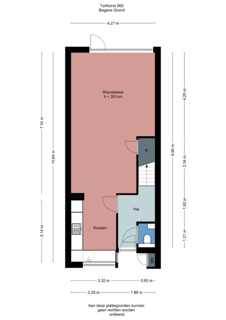 Plattegrond: Tarthorst 565, Wageningen