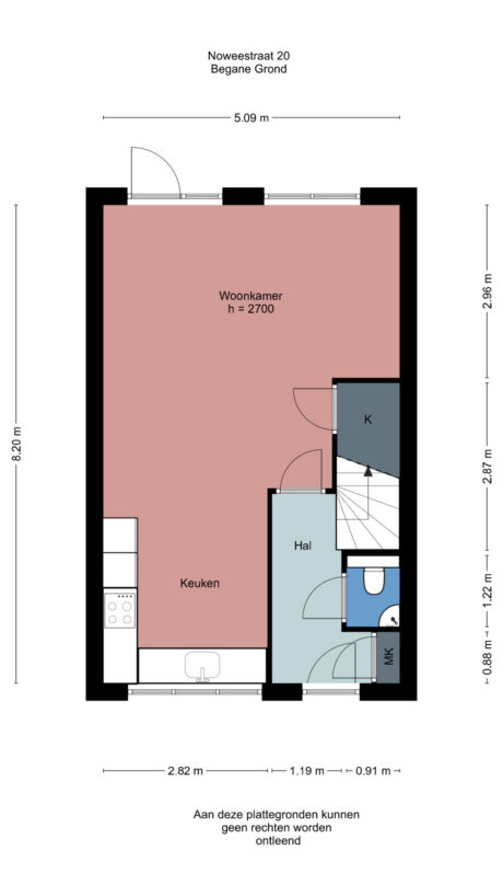 Plattegrond: Noweestraat 20, Wageningen