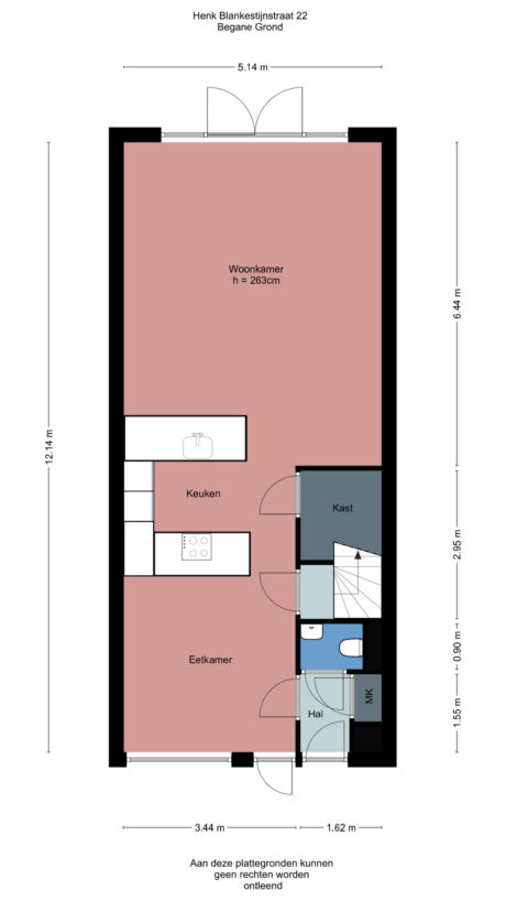 Plattegrond: Henk Blankestijnstraat 22, Wageningen