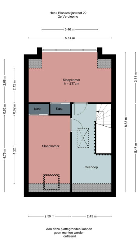 Plattegrond: Henk Blankestijnstraat 22, Wageningen