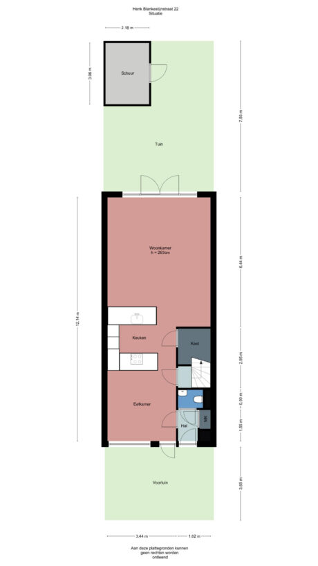 Plattegrond: Henk Blankestijnstraat 22, Wageningen