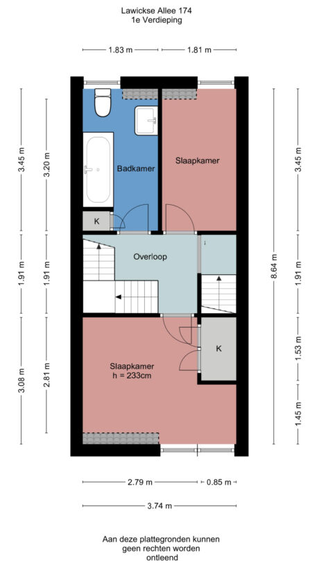 Plattegrond: Lawickse Allee 174, Wageningen