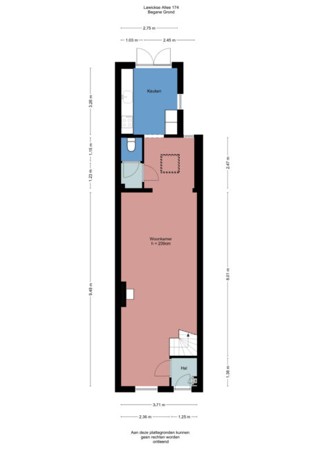 Plattegrond: Lawickse Allee 174, Wageningen