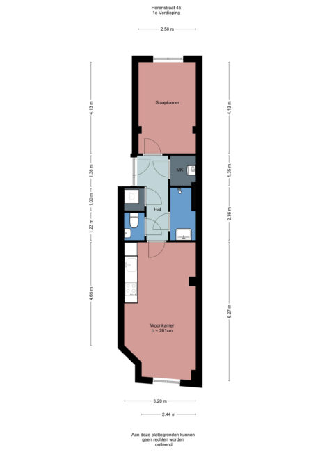 Plattegrond: Herenstraat 45A, Wageningen