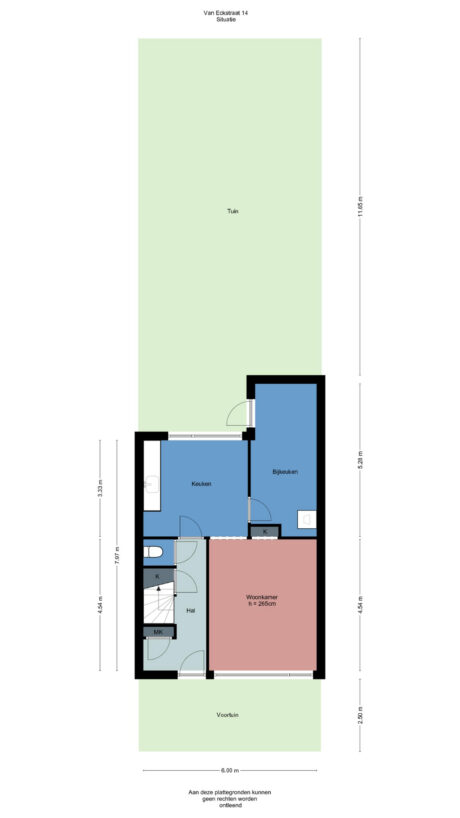 Plattegrond: van Eckstraat 14, Wageningen