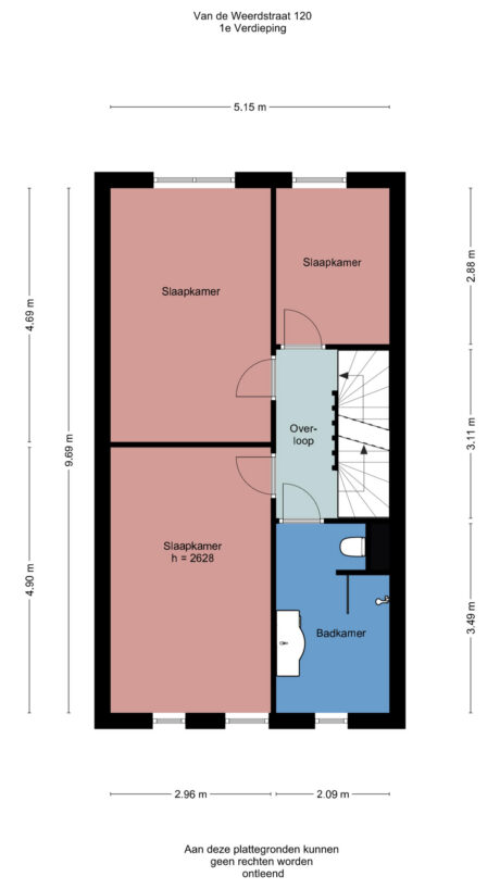 Plattegrond: Van de Weerdstraat 120, Wageningen