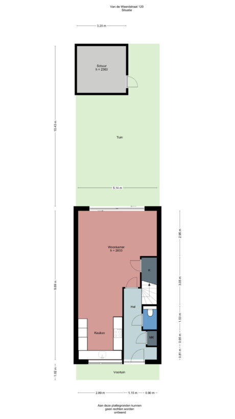 Plattegrond: Van de Weerdstraat 120, Wageningen