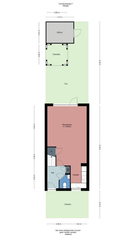 Plattegrond: Cor Bruijnstraat 7, Wageningen