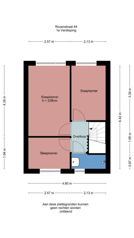 Plattegrond: Rozenstraat 44, Wageningen