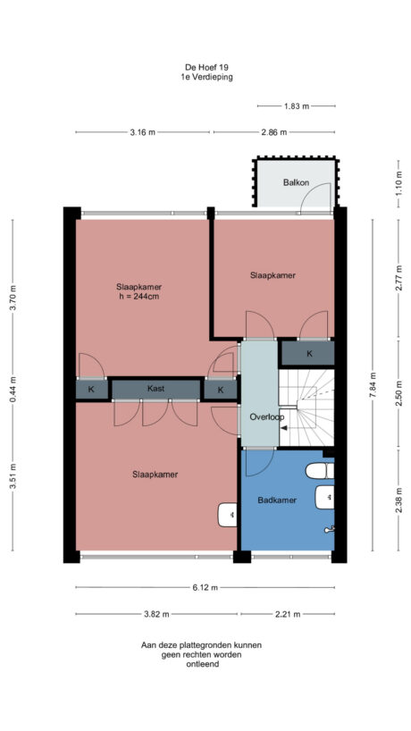 Plattegrond: de Hoef 19, Wageningen