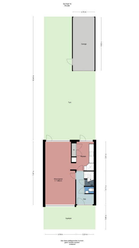 Plattegrond: de Hoef 19, Wageningen