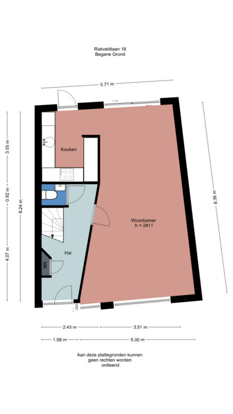 Plattegrond: Rietveldlaan 18, Wageningen