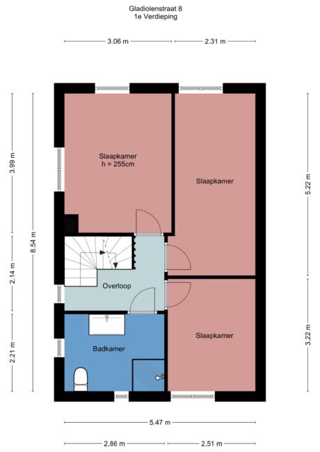 Plattegrond: Gladiolenstraat 8, Wageningen