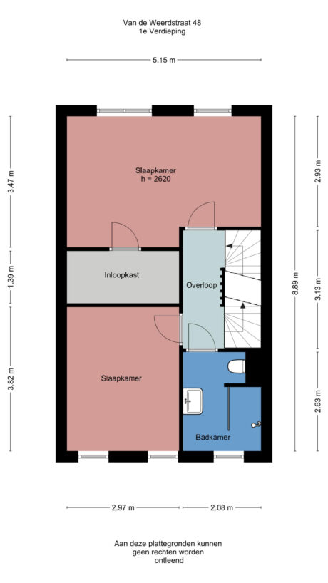 Plattegrond: Van de Weerdstraat 48, Wageningen
