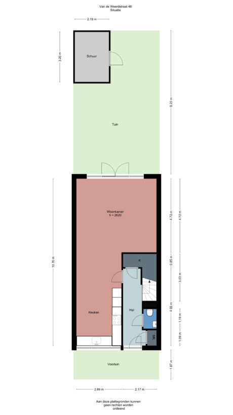 Plattegrond: Van de Weerdstraat 48, Wageningen