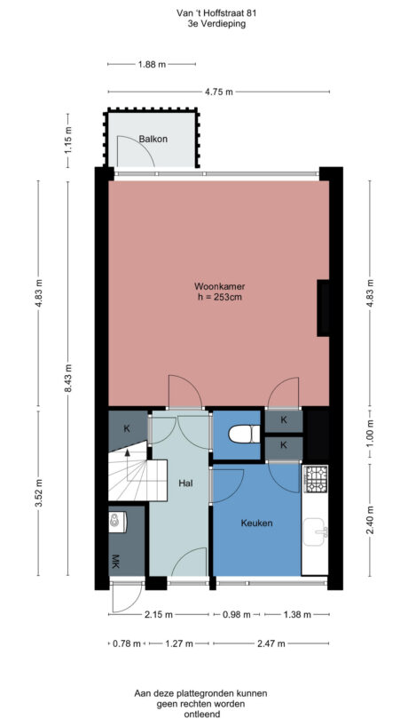 Plattegrond: Van ’t Hoffstraat 81, Wageningen