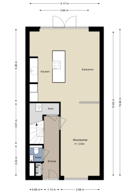 Plattegrond: Prof. Visserlaan 3, Wageningen